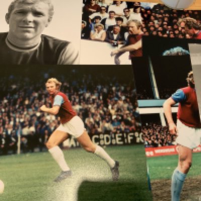 Bobby Moore West Ham + England Football Photos: Mainly 10 x 8 replica photos the majority West Ham related. No duplication. Nice collection. (66)