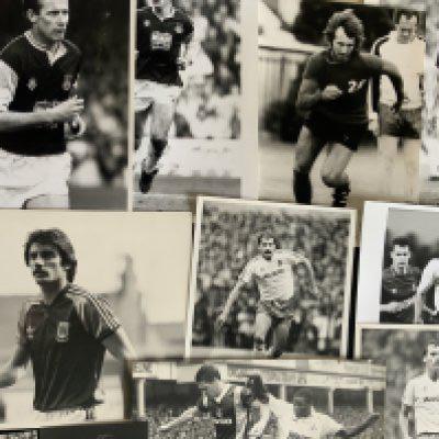 West Ham Football Press Photos: Mainly 10 x 8 black and white photos with press stamps to rear. Often match action in good condition. (72)