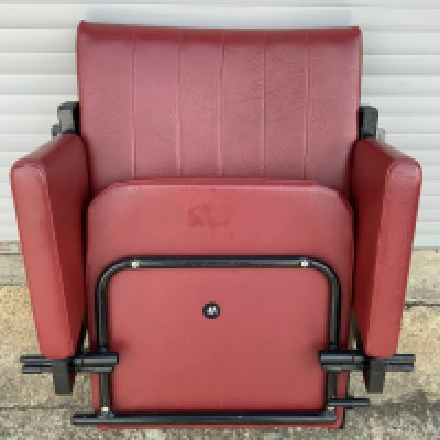 West Ham Upton Park Directors Box Seat: Heavy padded number 41 seat attached to original metal that was located in the Directors box at Upton Park up to 2016. Excellent. Not for sending.