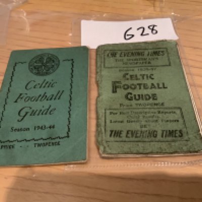 Celtic Football Handbook Guides: Small booklets often called Wee Green Books for 43/44 in good condition and 36/37 with back cover missing in poor condition. Instructions to sell. (2)