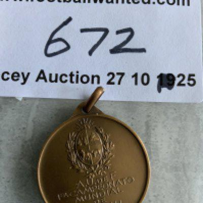 1930 World Cup Football Medallions: Original medallions in original wax wrappings from the first ever World Cup in Uruguay. (2)