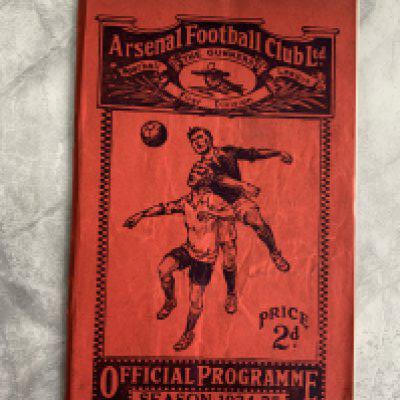 34/35 Arsenal v Middlesbrough Football Programme: Good condition with pencilled team changes. Staples removed not rotted away.