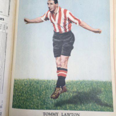 Charles Buchans 1950s Signed Bound Magazines: Two volumes from 1953 and 1954 with over 150 autographs on various size pictures. Includes Lawton Blanchflower Finney Mortensen Bartram and some Busby Babes including Edwards and Taylor. (2 volumes)