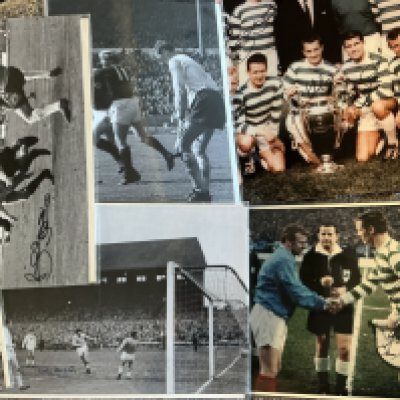 Celtic Signed Football Photos: Large photos to include 7 Lisbon Lions on one print plus individuals of McBride Hughes McNeil and Conn. (14)
