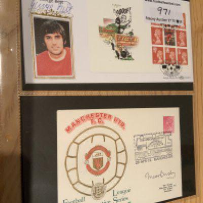 Best + Busby Manchester United Signed FDCs: 1972 70th anniversary First Day Cover signed by Matt Busby. C/W a 1990 British Football Heroes FDC signed by George Best. (2)