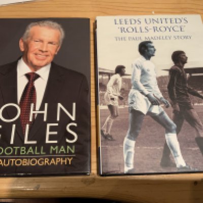 Giles + Madeley Signed Leeds United Football Books: Both excellent condition hardbacks with dust jackets signed without dedication. (2)
