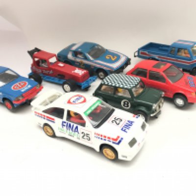 A Collection of Scalextric Cars including Mini. A Fiesta XR2i. Etc.