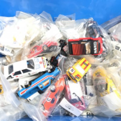 A Box Containing Scalextric Cars In Various States Ideal For Spare Parts Etc.