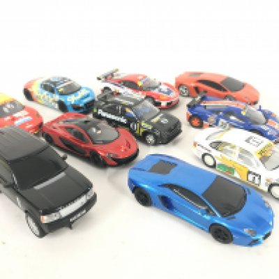 A Collection of 10 Various Scalextric Cars including a Range Rover.
