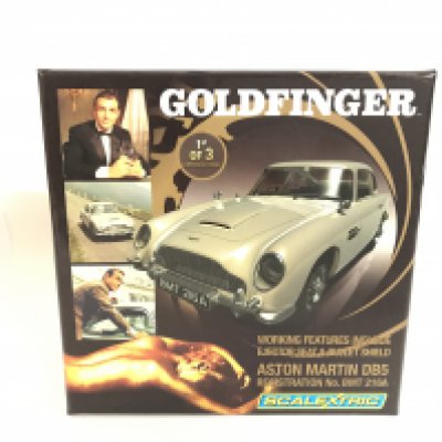 A Boxed Scalextric James Bond Goldfinger Aston Martin With Ejector Seat and Bullet Sheild.