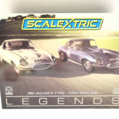 A Boxed Scalextric Legends Twin Pack. A 1971 Jaguar E-Type -First Race Win.