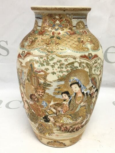 A 19th century Japanese Satsuma vase, 21cm tall.