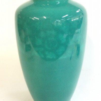 A Japanese Ando Jubei Enamel turquoise green vase , 25cm tall.- NO RESERVE