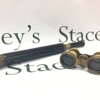 A small Victorian telescope and a pair of Victorian binoculars