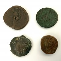 Ceylon 1 Styver c.1660, together with 3 Early roman bronze coins.- NO RESERVE