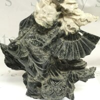 A Large Jade Guardian figure ,34 cm tall 28cm wide.