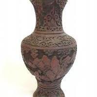A Chinese red cinnabar vase, 23cm wide. NO RESERVE