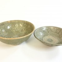 Two Chinese bowls , 17.5Cm wide.  NO RESERVE