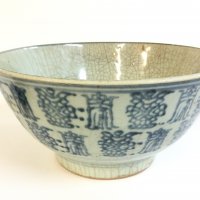 A large Chinese Ming Dynasty style blue and white porcelain bowl