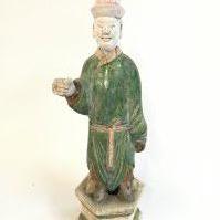 A Chinese terracotta pottery tomb figurine, 39cm tall. NO RESERVE
