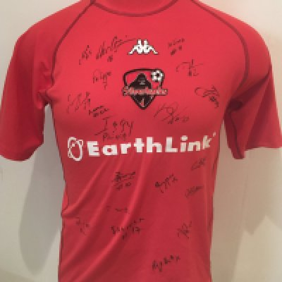 2003 Atlanta Silverbacks Signed Football Shirt: Red short sleeve brand new with tags football shirt signed by 17. Obtained directly from the teams CEO and President Stephen Pratten. His card, team picture and plastic bag from shop all present.