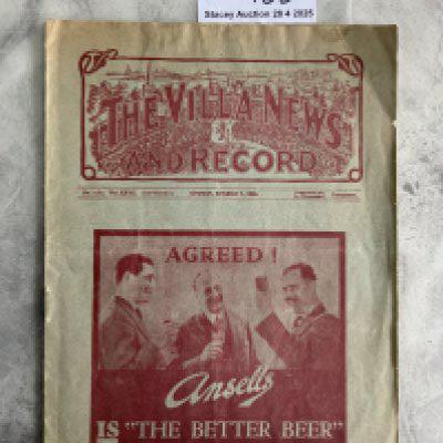 36/37 Aston Villa v Tottenham Football Programme: Very good condition Division One programme with no team changes.