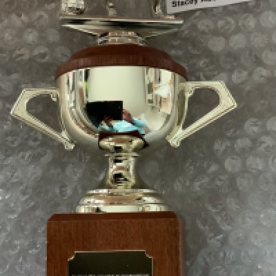 Burnley 85/86 Player Of The Year Trophy: Excellent condition trophy with plaque stating Burnley Junior Supporters Player Of The Year 1985-86 Alan Taylor.