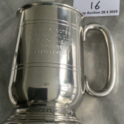 85/86 Burnley Player Of The Year Football Award: Excellent condition pewter tankard inscribed Burnley Football Supporters Club Player Of The Year 1985-86 Alan Taylor. COA from Alan Taylor.