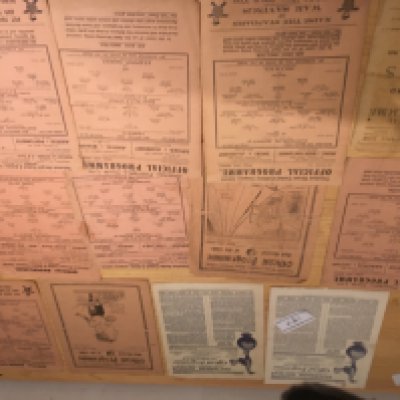 Tottenham Pre 1950 Home Football Programmes: 30/31 Bradford Park Ave, 32/33 Stoke, 43/44 Millwall, 44/45 x 5 plus Brentford away, 45/46 x 3, 49/50 x 2. Mixed conditions but 30s are poor. (14)