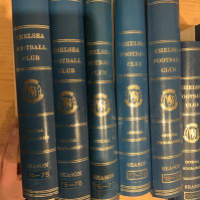 Chelsea Home Football Programmes: Look complete of first team all in official binders from 74/75 to 84/85 lacking 79/80. (10)