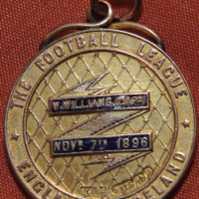 Billy Williams West Brom 1896 Football League Medal: 9ct gold medal in which Billy was captain. Match ended Irish League 0 Football League 2 played in Belfast. Stunning medal has his name on and date of match.