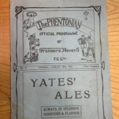 25/26 Tranmere Rovers v Bradford Park Avenue Football Programme: Excellent condition with no team changes.