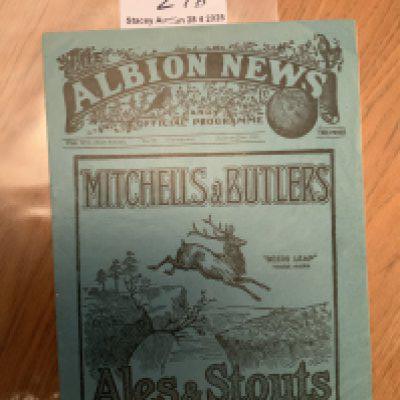 1924 - 1925 West Brom v Everton Football Programme: Very good condition programme with no team changes. First division match in the season West Brom were runners up.