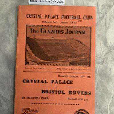 32/33 Crystal Palace v Bristol Rovers Football Programme: Very good condition Division Three programme with no team changes.