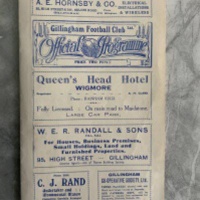 36/37 Gillingham v Crystal Palace Football Programme: Fair condition Division Three programme with no team changes. Ex punch holes which have been repaired and some white tape that hardly notices throughout spine.