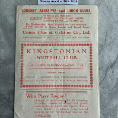 46/47 Kingstonian v Crittalls Athletic Programme: Good condition Amateur Cup programme no team changes but scorers noted. Dated 18 1 1947.