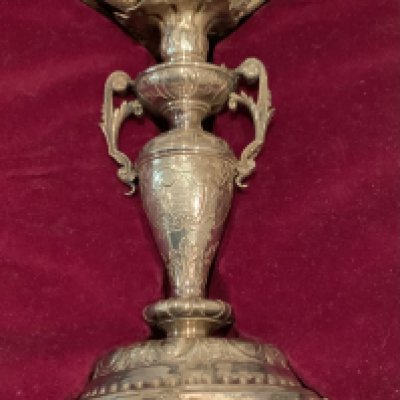 FA Challenge Trophy Presented To Enfield 1987: Stunning exact replica awarded to Enfield for defeating Telford Utd at Wembley on 12 5 1987. Larger trophy was kept for a year. This trophy measures around 9 inches high in original quality box by maker Toye Kenning + Spencer Ltd.