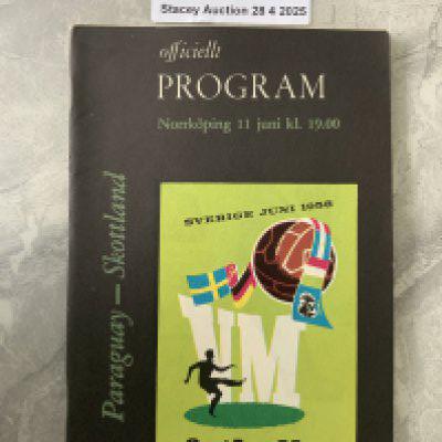 1958 Scotland v Paraguay World Cup Football Programme: Excellent condition 88 page programme with no team changes.