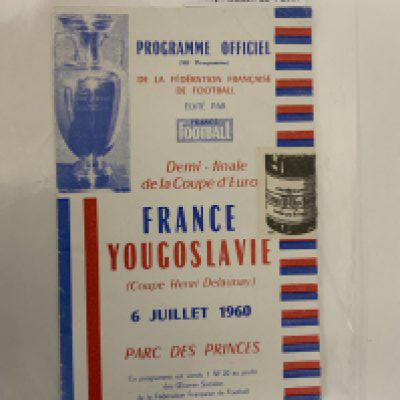1960 Euros Semi Final France v Yugoslavia Football Programme: Excellent condition with no writing. As usual, the champagne label has been opened for reading.
