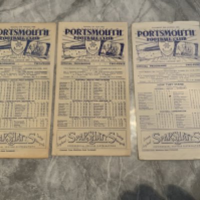 49/50 Portsmouth Home Football Programmes: Reading and Fulham reserves plus 50/51 Charlton 1st Division. Very good. (3)