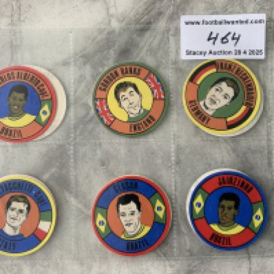 Babs 1970 World Cup Footballers Sticker Cards: All different to include Moore Muller Seeler Pele Banks Beckenbauer and Alberto. Excellent. (12)