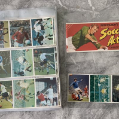 Nabisco Bob Wilson Set Of Uncut Football Cards: Full set of 30 uncut cards plus empty Shredded Wheat Collectors Book.