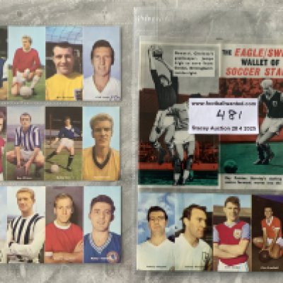 1963 Eagle Swift Complete Set Of Football Cards: Mint uncut set of 16 cards plus the wallet produced by Longacre Press.