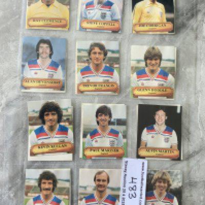 1982 England World Cup Complete Football Cards: Complete set of 24 cards in excellent condition produced by Fun Products.
