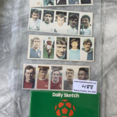 Daily Sketch 1970 Complete Set Of Football Cards: Complete set of 40 uncut cards with empty mint condition album.