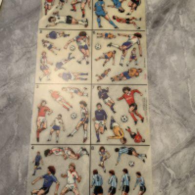 Kevin Keegan World Cup 82 Football Transfer Set: Unused transfers with original poster and large card for transfers to attach. Excellent with poster having tear.