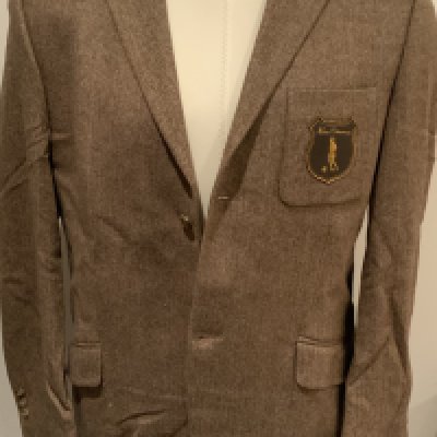 George Best Boutique Blazer: Stunning brand new condition brown herring bone style blazer with leather affect breast having George Best silhouette under the word Ben Sherman. Lined with image of Best and label stating George Best Ben Sherman Limited Edition. Could be worn today.