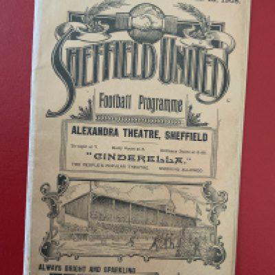 1907 - 1908 Sheffield United v Manchester United Football Programme: Excellent condition division one ex bound programme from the season Manchester United were champions for the first time. 16 page programme has covers and no writing.