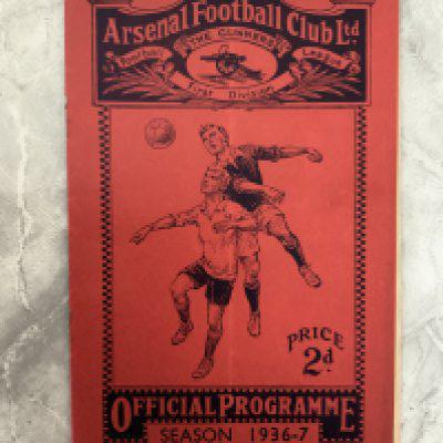 36/37 Arsenal v Manchester United FA Cup Football Programme: Very good condition with staples removed not rotted away. Team page has marks.