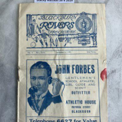 35/36 Blackburn Rovers v Chelsea Football Programme: Fair condition league match dated 16 9 1935. Small red stain throughout programme which has a couple of tiny tears to edge.